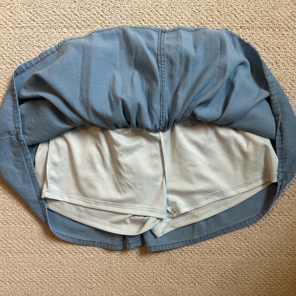 blue pleated mini skirt - Picture 7 of 7